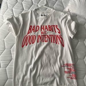 Vlone X NAV “BAD HABITS BUT GOOD INTENTIONS” White Size Medium